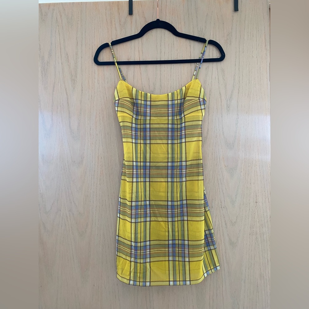 Miaou Yellow Plaid Dress